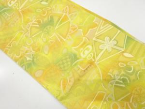 花模様織り出し　名古屋帯